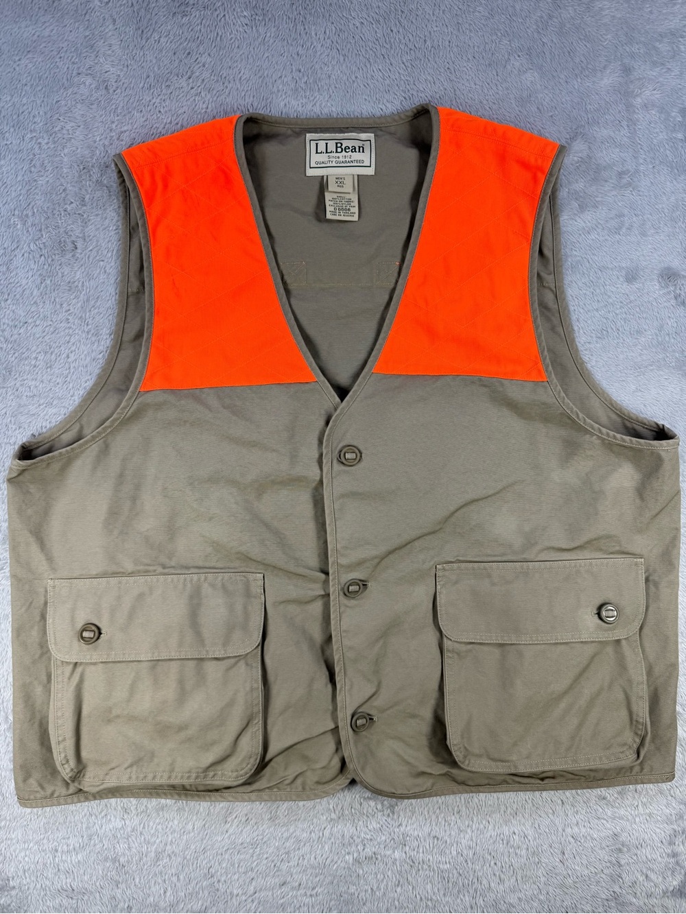 L.L.Bean Men’s XXL Blaze Orange Upland Bird Hunting Shooting Vest